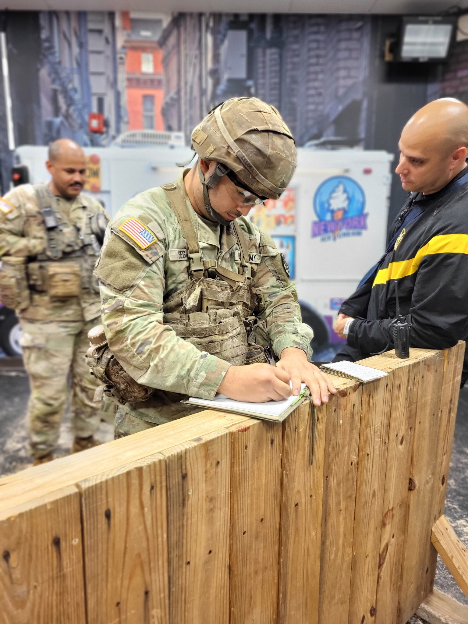 Soldiers in Class C Uniforms and Army Physical Fitness Uniform (APFU)