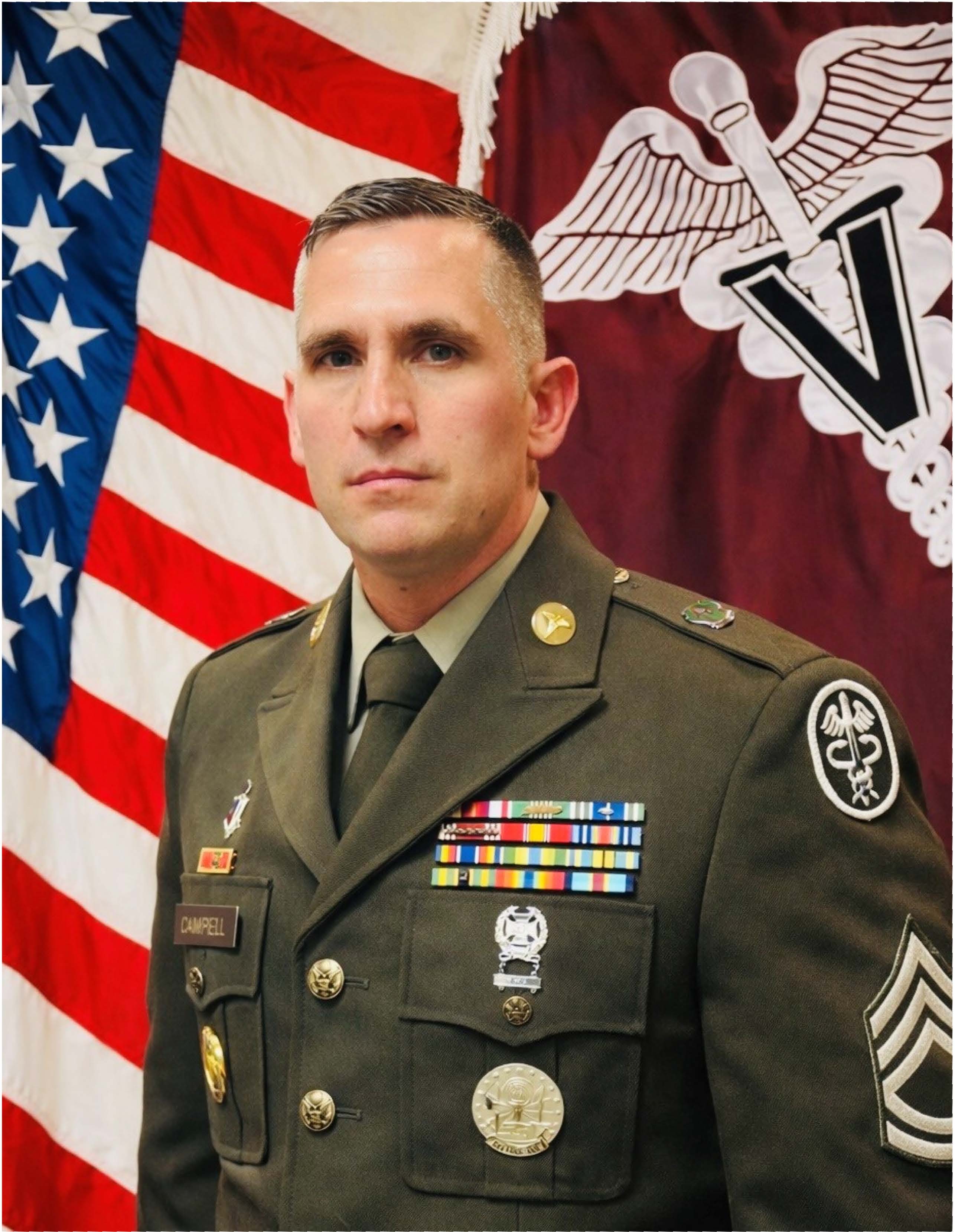 Photo of soldier in Class A uniform