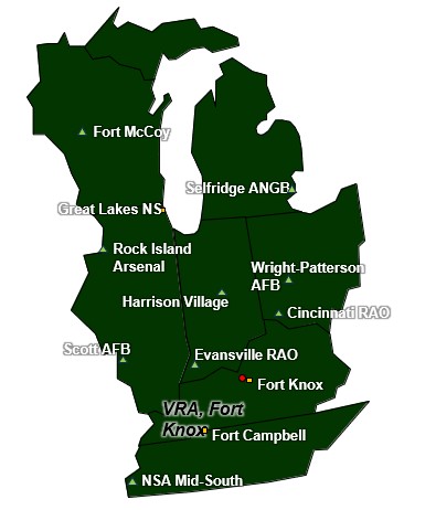 Image of map labeled VRA, Fort Knox